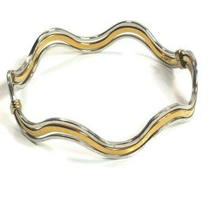 Vintage Avon Bangle Wavy Gold and Silver Tone
